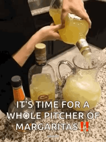 Margarita Pitcher Pouring Into Pitcher