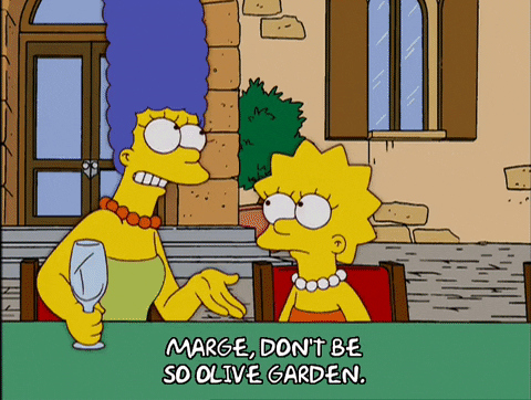 Marge And Lisa Simpson Dining Out GIF