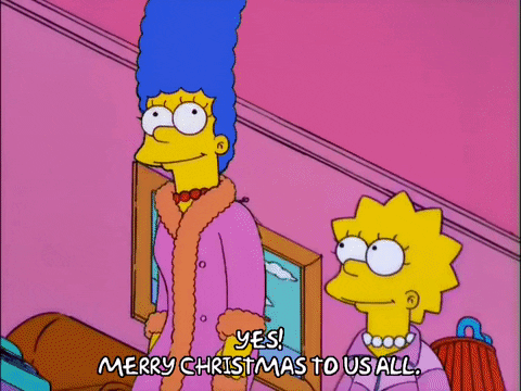 Marge And Lisa Simpson Merry Christmas GIF