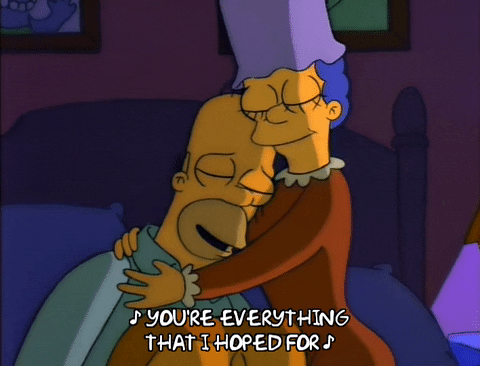 Marge Homer Simpson Cuddling In Bed GIF