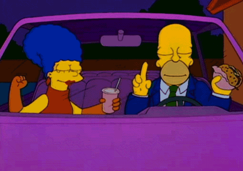 Marge Homer Simpson Dancing In Car GIF