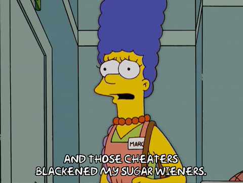 Marge Simpson Cheaters Blackened Sugar Wieners GIF