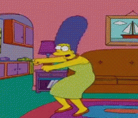 Marge Simpson Dancing In Living Room With Sailboat Picture GIF