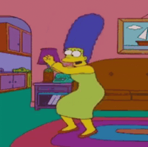Marge Simpson Dancing In Living Room GIF