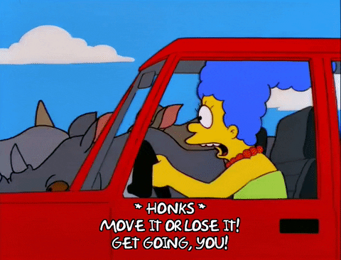 Marge Simpson Driving Crazy GIF
