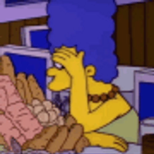 Marge Simpson Hiding Embarrassed GIF