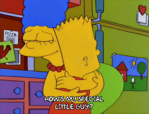 Marge Simpson Hugging Bart Simpson GIF