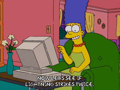 Marge Simpson Lightning Strike Twice GIF