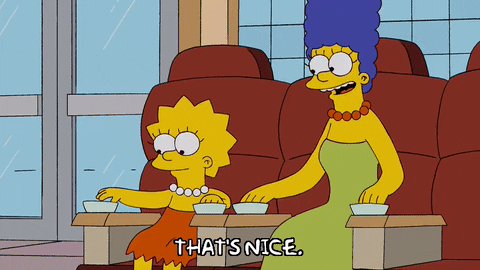 Marge Simpson Lisa Simpson Sitting Together GIF