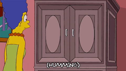 Marge Simpson Opening Cabinet Full Of Book GIF