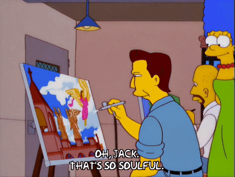 Marge Simpson Praising Jack Crowley Painting GIF