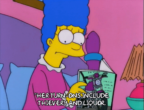 Marge Simpson Reading Book In Bed GIF