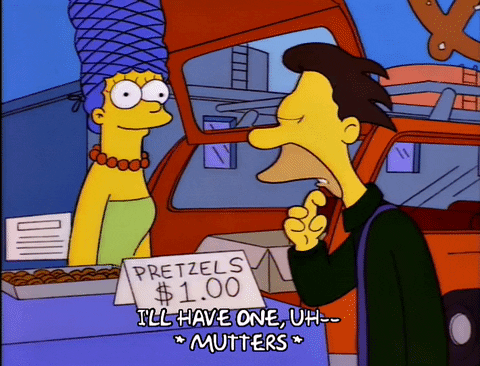 Marge Simpson Selling Pretzels GIF