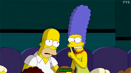 Marge Simpson Shushing Homer Simpson GIF