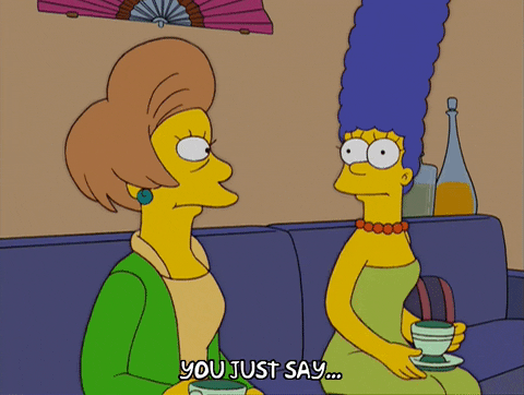 Marge Simpson Sitting Beside Edna Krabappel GIF