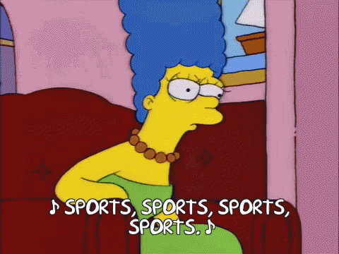 Marge Simpson Sitting on Couch Singing Sports