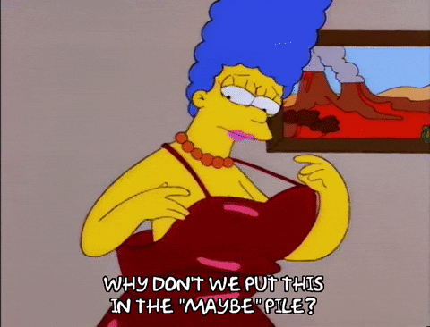 Marge Simpson Solution For Her Large Dress GIF