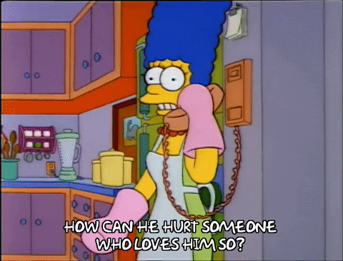 Marge Simpson Speaking Over The Phone GIF