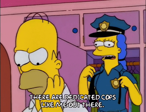 Marge Simpson Taking Off Police Hat GIF