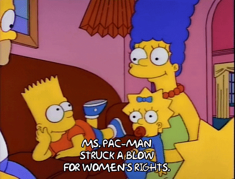 Marge Simpson Talking About Ms Pacman GIF