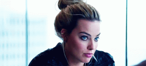 Margot Robbie Intense Look GIF