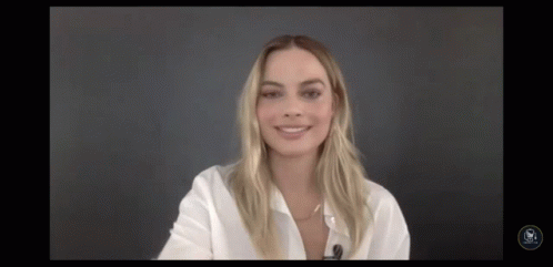 Margot Robbie Cellphone Shot Waving GIF