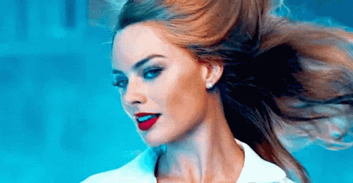 Margot Robbie Stunning Wind Blown Hair GIF