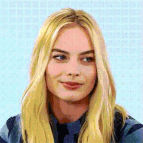 Margot Robbie Awkward Smile GIF