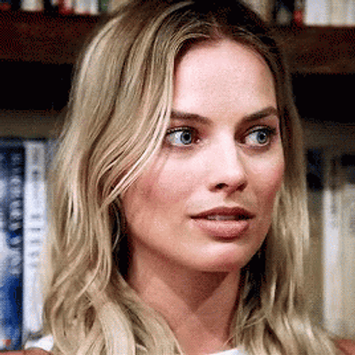 Margot Robbie Confused Stare Nodding GIF