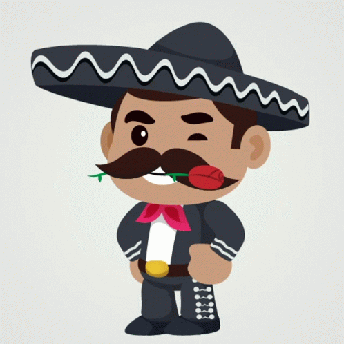 Mariachi Holding Rose in Mouth