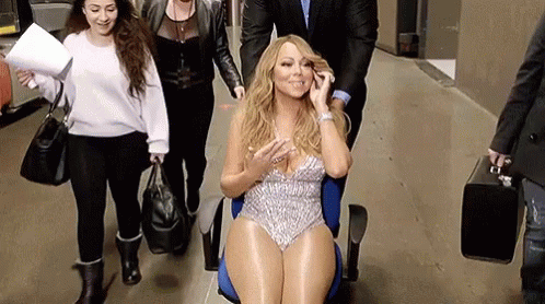 Mariah Carey Being Wheeled Out GIF