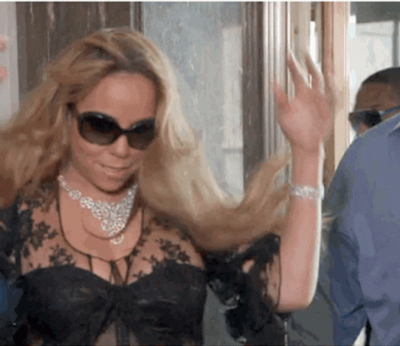 Mariah Carey Brisk Hair Flip GIF