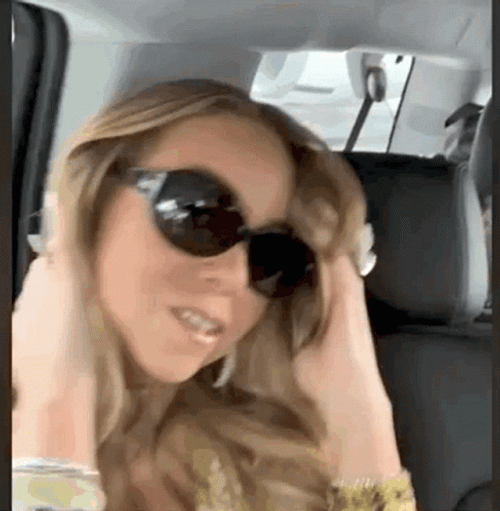 Mariah Carey Posing Inside Car GIF