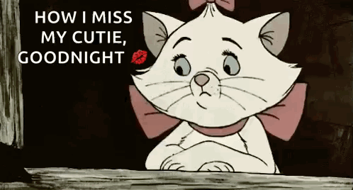 Marie From The Aristocats Is Looking Out A Window With A Kiss On Her Cheek . GIF