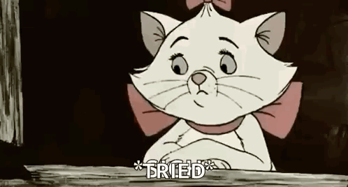 Marie The Cat From The Aristocats Is Looking Out Of A Window And Says `` Tried '' . GIF