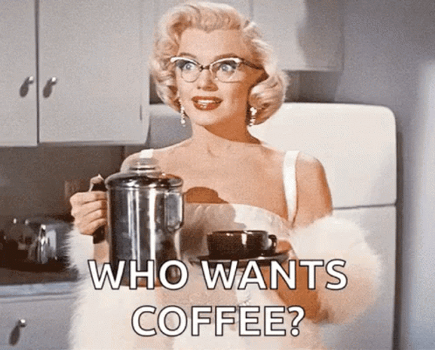 Marilyn Monroe Who Wants Coffee GIF