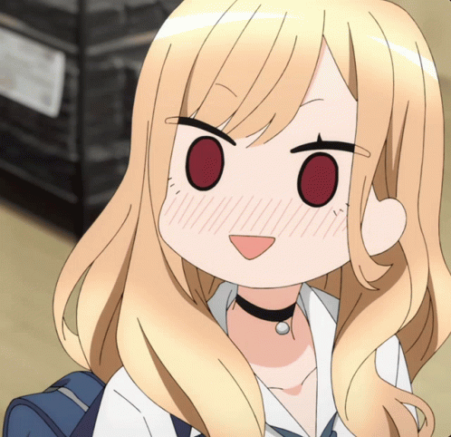 Marin Kitagawa Anime Blush Chibi Eyes GIF