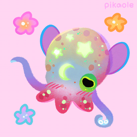 Marine Life Blush Squid GIF