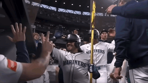 Mariners Player Holding Gold Pole