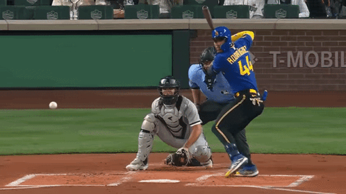 Mariners Win Julio Rodriguez Hitting The Ball GIF