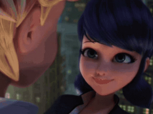 Marinette And Adrien Hug In The Moonlight GIF