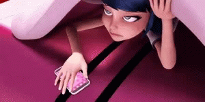 Marinette Hiding Under Pillow GIF