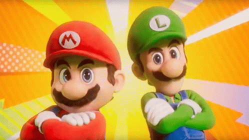 Mario And Luigi Standing Together GIF