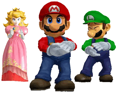Mario and Luigi with Princess Peach