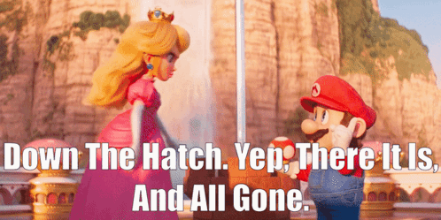 Mario And Princess Peach Down The Hatch GIF