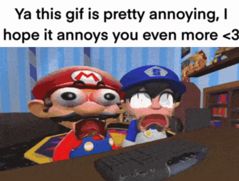 Mario And SMG At Desk GIF