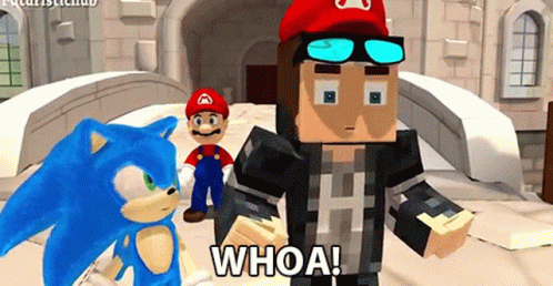 Mario And Sonic Minecraft Whoa GIF