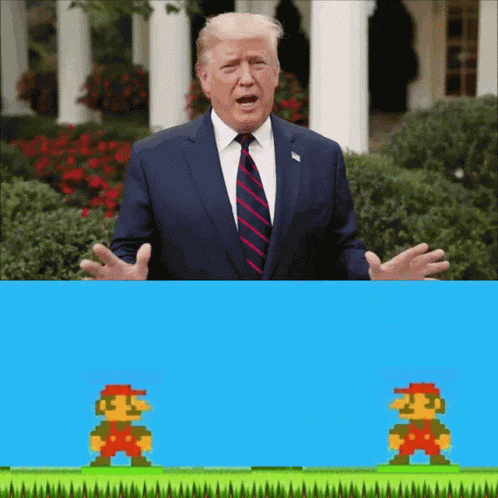 Mario And Sonic Donald Trump Hold On GIF