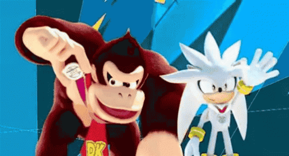 Mario And Sonic Donkey Kong Silver Hedgehog GIF