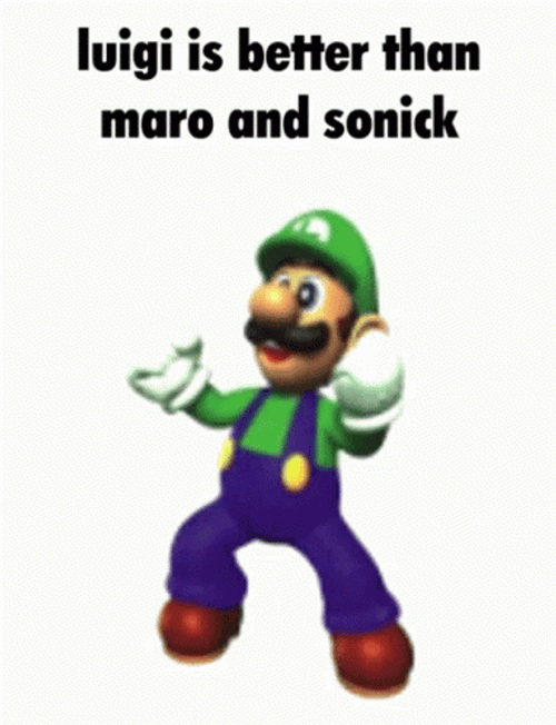 Mario And Sonic Weird Luigi  GIF